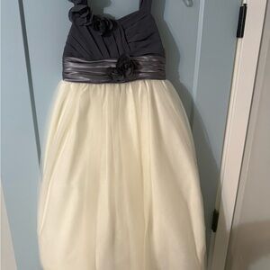 Bill Levkoff Charcoal and Ivory Kids Dress